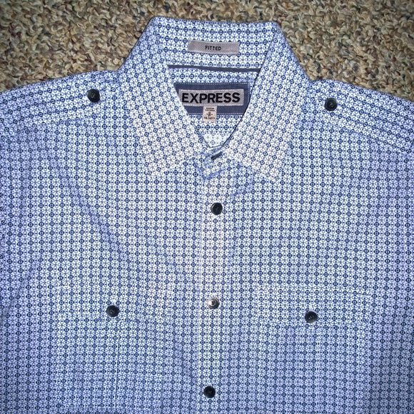 Men's EXPRESS 'Fitted' MK2 Button-Up Shirt - Picture 2 of 6
